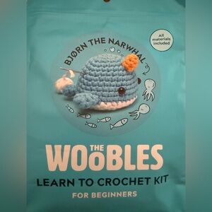 The Woobles Crochet Kit - Charming Blue Narwhal